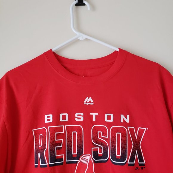 Majestic Boston Red Sox Short Sleeve T-Shirt Tee Men's Size M-L MLB Red NWT - Picture 2 of 10